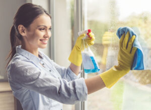 a Wanny Cleaning professional cleaning windows